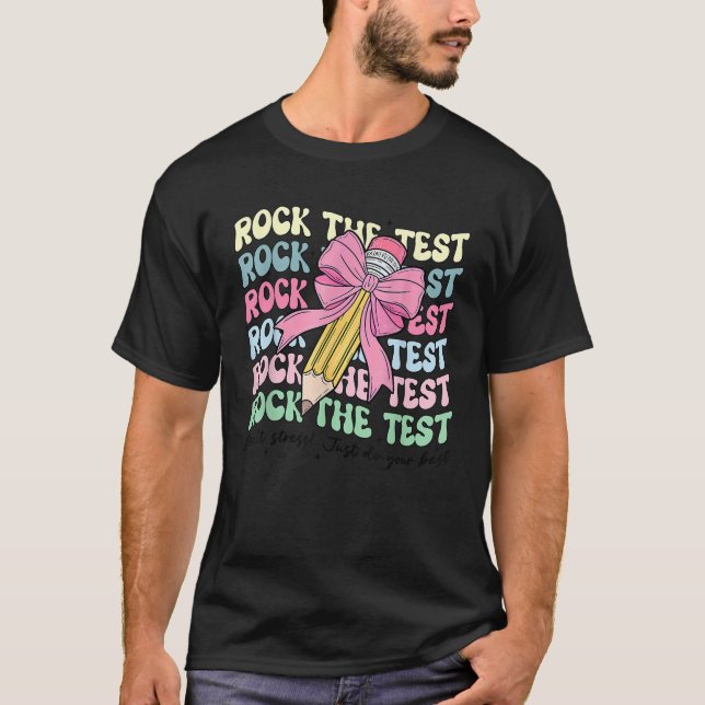 Camiseta Rock The Test Day Don't Stress Pencil Coch (Balanç (Frente)