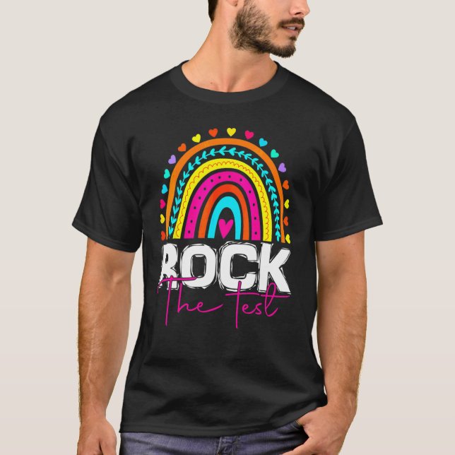 Camiseta Rock The Test Day Professora Rainbow Leopard Tes (Frente)