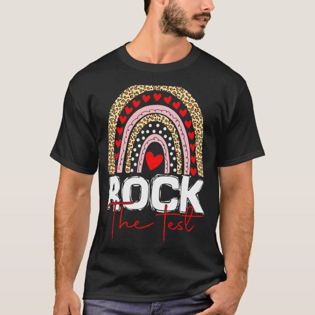Camiseta Rock The Test Day Professora Rainbow Leopard Tes (Frente)