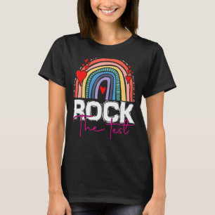 Camiseta Rock The Test Day Professora Rainbow Leopard Tes