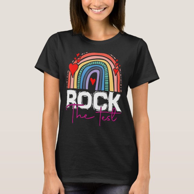 Camiseta Rock The Test Day Professora Rainbow Leopard Tes (Frente)