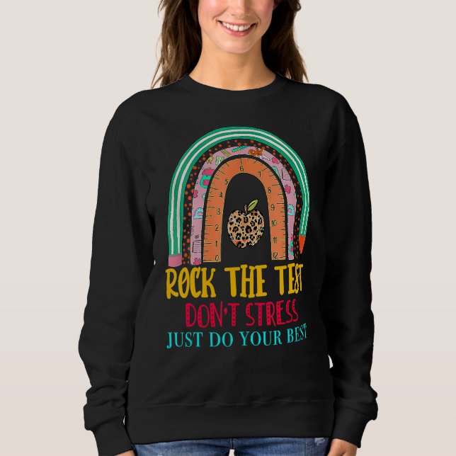 Camiseta Rock The Test Day Teacher Testing Day Rainbow (Frente)