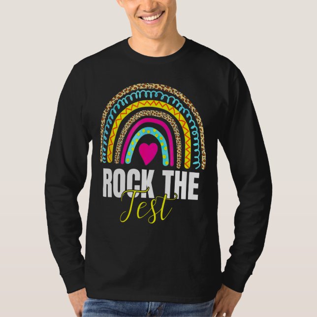 Camiseta Rock The Test Day Teacher Testing Day Rainbow (Frente)