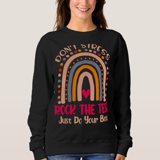 Camiseta Rock The Test Day Teacher Testing Day Rainbow (Frente)