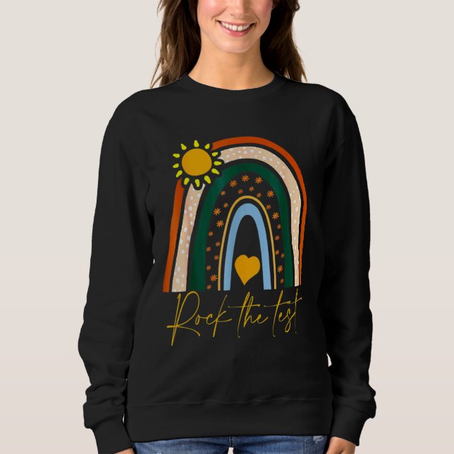 Camiseta Rock The Test Day Teacher Testing Day Rainbow (Frente)