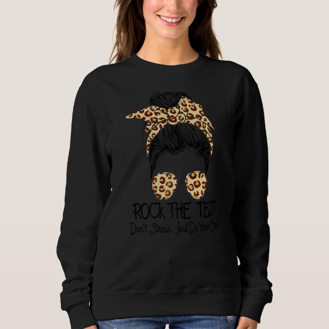 Camiseta Rock The Test Dont Stress Messaging Bun Testing Da (Frente)