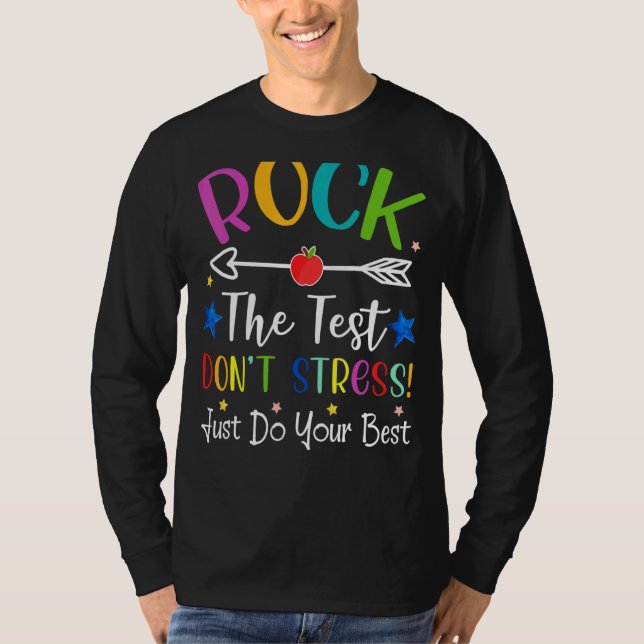 Camiseta Rock The Test Pre-K Preschool Students (Frente)