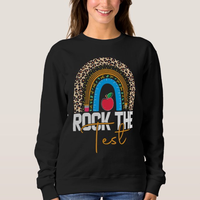 Camiseta Rock The Test Teacher Day Testing Day Rainbow (Frente)