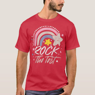 Camiseta Rock The Test Teacher Encorajando Funny Motivati
