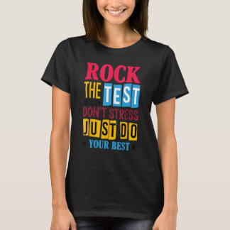 Camiseta Rock The Test Testing Day Retro Motivational Teach