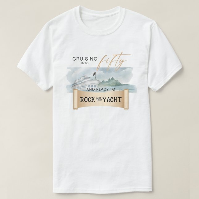Camiseta Rock the Yacht 50th Birthday (Frente do Design)