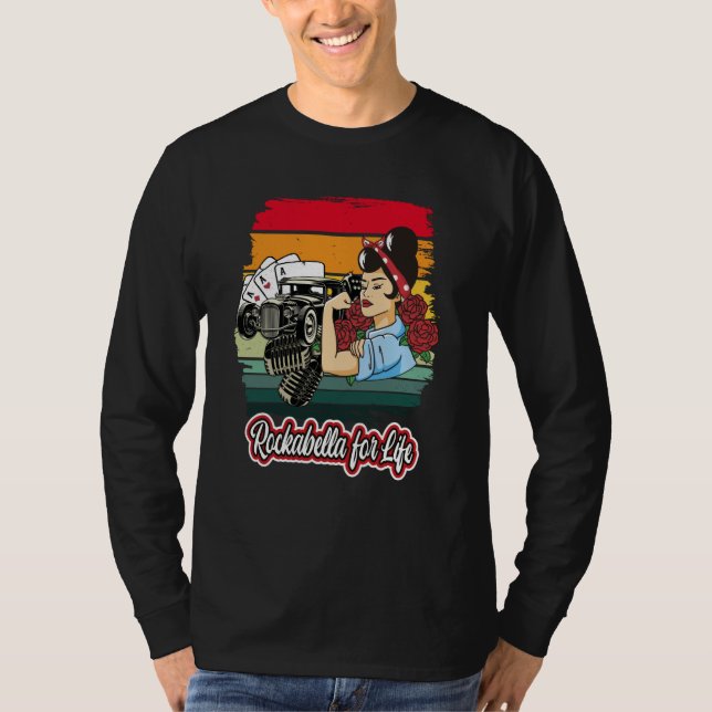 Camiseta Rockabella For Life Vintage Rockabilly (Frente)