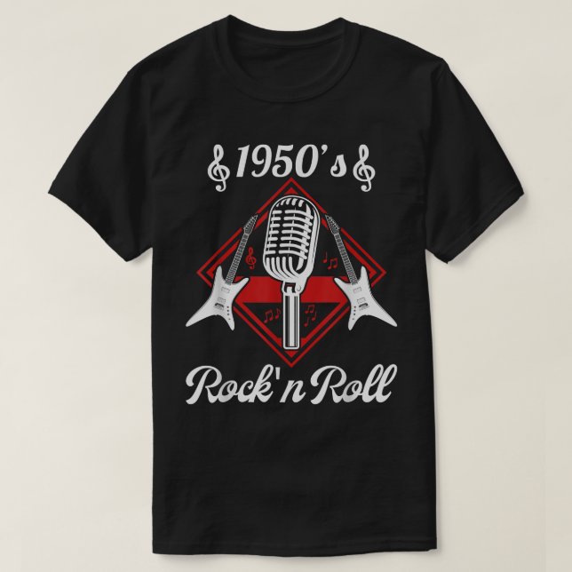 Camiseta Rockabilly 50 Rock and Roll Music (Frente do Design)