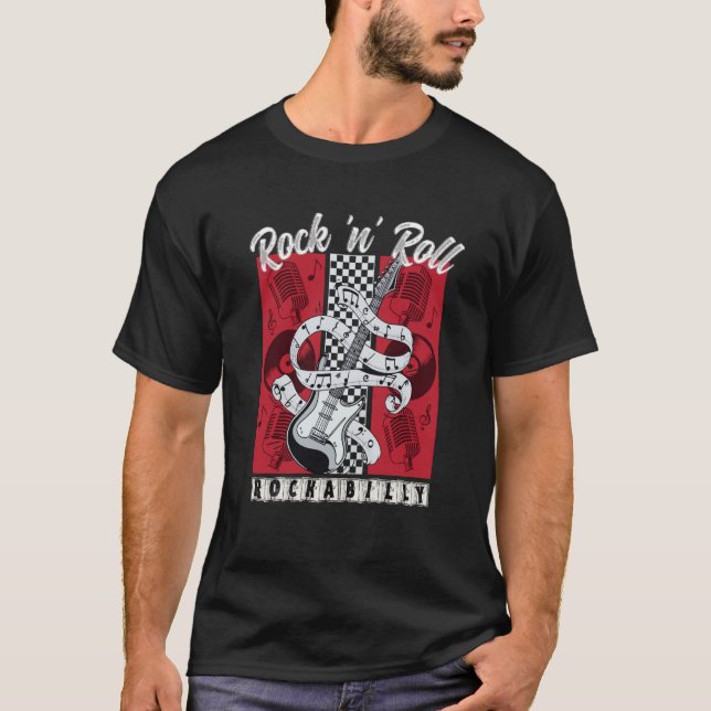Camiseta Rockabilthing Rock N Roll Swing Greaser (Frente)