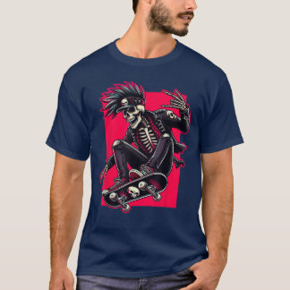 Camiseta Rocker Caveira Boné Skater Legal Halloween Punk Ro