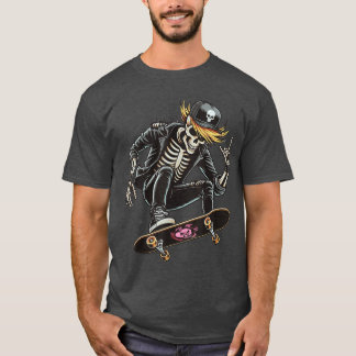 Camiseta Rocker Caveira Boné Skater Legal Halloween Punk Ro
