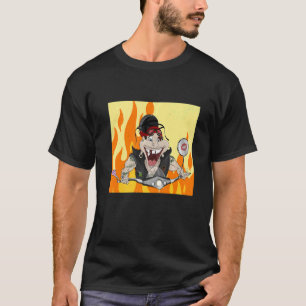 Camiseta Rocker com fogo e chamas Burnout