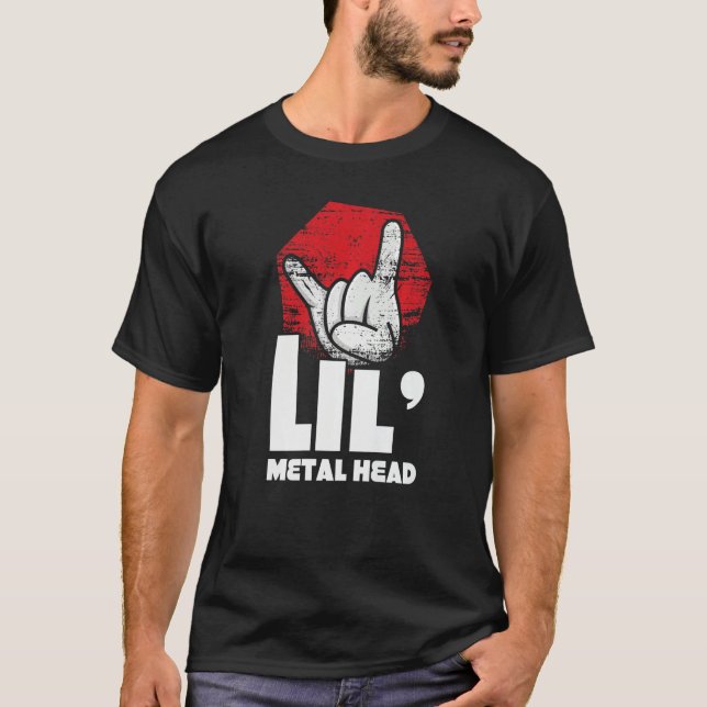 Camiseta Rocker Hand Metal Sign Rock Music Lover Little Met (Frente)