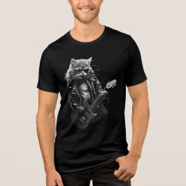 Camiseta rocker metal cat tshirt