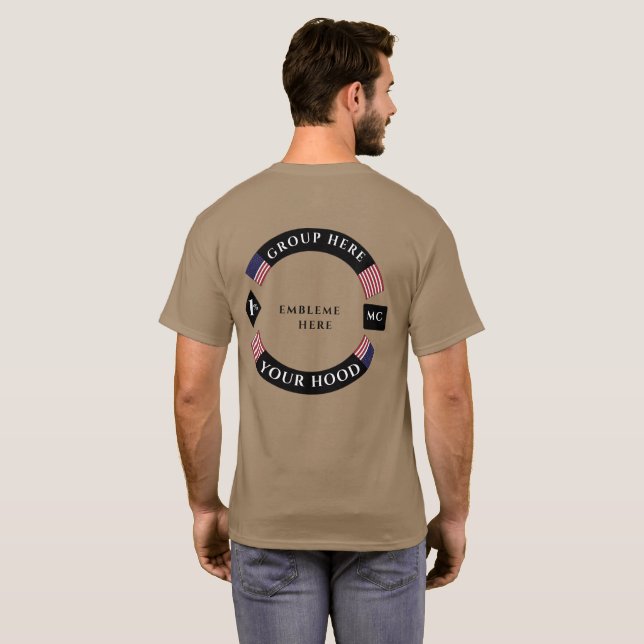 CAMISETA ROCKER MOTOCICLO AMERICANO (Parte Traseira Completa)