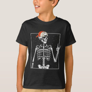 Camiseta Rocker Skeleton Boné Skater Legal Halloween Punk