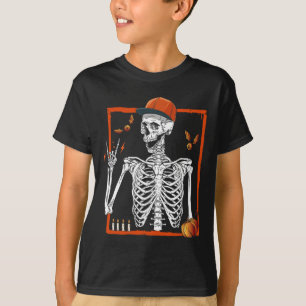 Camiseta Rocker Skeleton Rocha Sobre O Dia Das Bruxas
