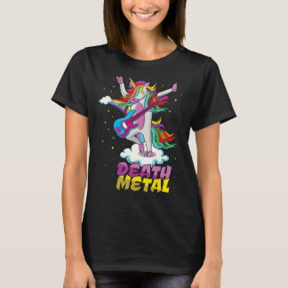 Camiseta Rocker Unicorn Rainbow Metal Music Guitarist Meta