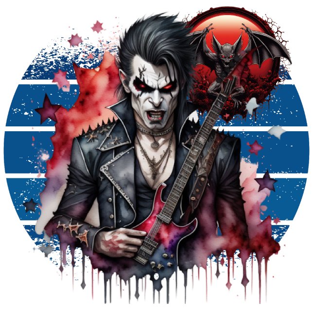 Camiseta Rocker Vampiro (Sip in Style, Live Forever.)
