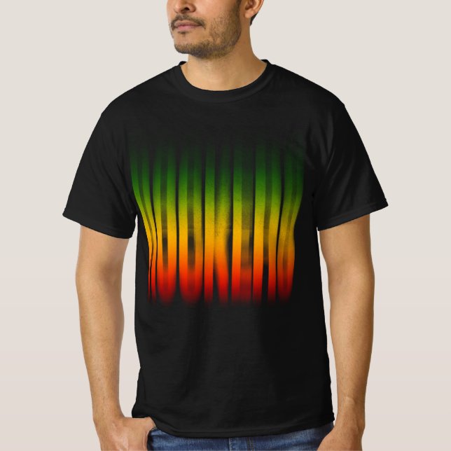 Camiseta Rockers Típicos Efeito Desfocado Rasta Reggae (Frente)