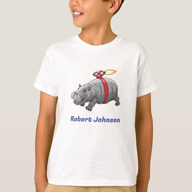 Camiseta Rocket Hippo Birthday (Frente)
