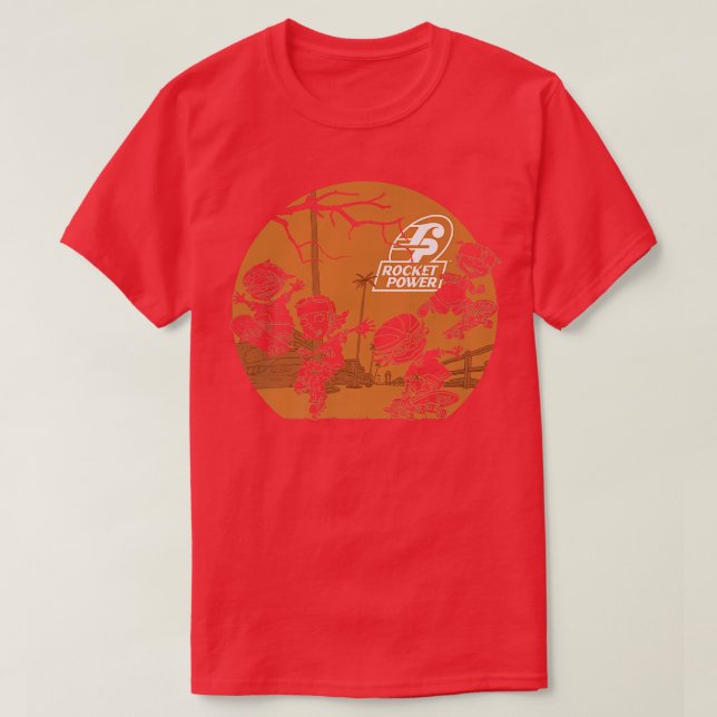 Camiseta Rocket Power Halloween Haunted Sunset Action Group (Frente do Design)