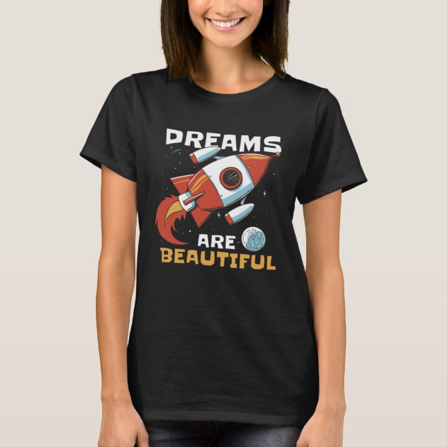 Camiseta Rocket Space Dreams A Stellar Way to Inspire Young (Frente)