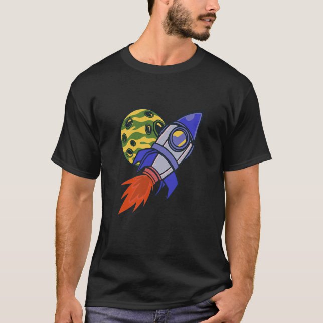 Camiseta rocket space science moon (Frente)