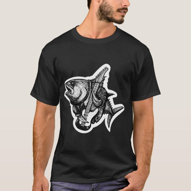Camiseta Rockfish (na guitarra) (Frente)