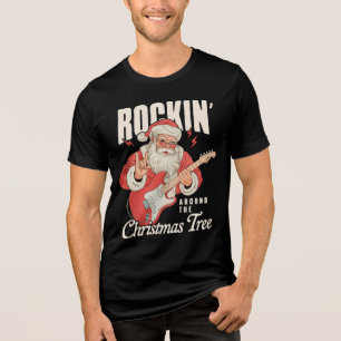 Camiseta Rockin 'Around The Christmas Tree Rock Music Papai