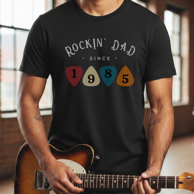 Camiseta Rockin' Dad Guitar Pick Retro Father's Day (Rockin' Dad Guitar Pick Retro Father's Day T-Shirt
)