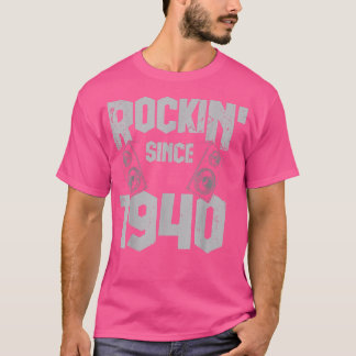 Camiseta Rockin' Desde 1940 Vintage Rock Music Fan 82th Bir