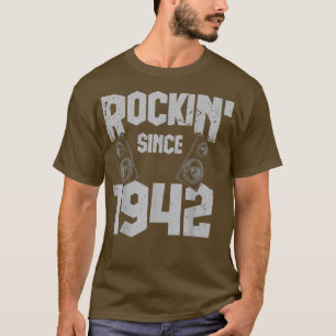 Camiseta Rockin' Desde 1942 Vintage Rock Music Fan 80 Bir