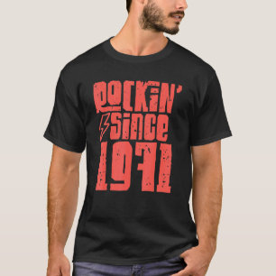 Camiseta Rockin Desde 1971 Clássico Vintage Rock Music 1971