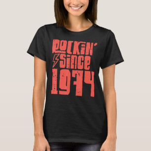 Camiseta Rockin Desde 1974 Clássico Vintage Rock Music 1974