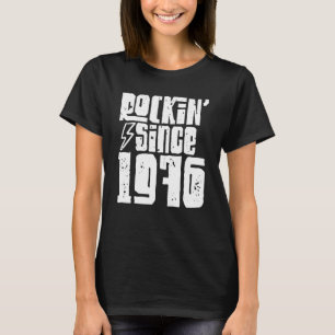 Camiseta Rockin Desde 1976 Aniversário Clássico Vintage 197