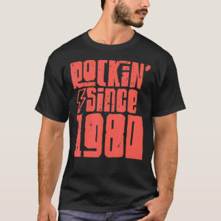 Camiseta Rockin Desde 1980 Classic Vintage Rock Music 1980
