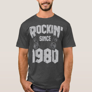 Camiseta Rockin' Desde 1980 Vintage Rock Music Fan 42th Bir