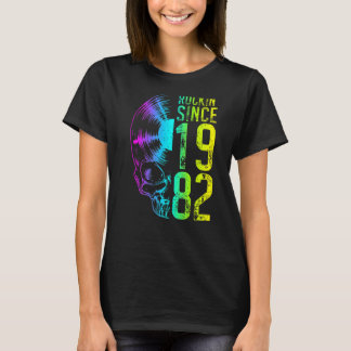 Camiseta Rockin' Desde 1982 Vintage Vinyl Record Gothic Sk