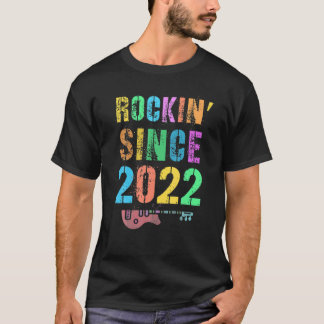 Camiseta Rockin' Desde 2022 Vintage Rockstar Newborn Birthd