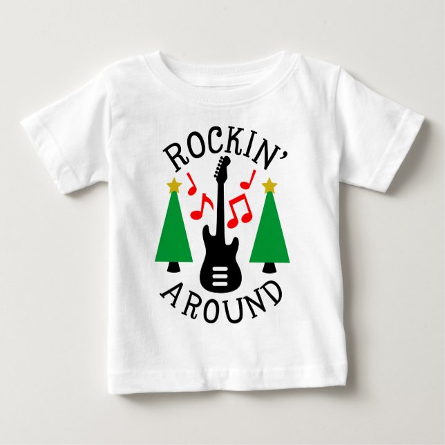 Camiseta Rockin' em torno da árvore de Natal (Frente)
