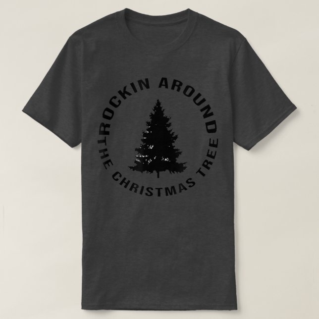 Camiseta Rockin em torno da árvore de Natal (Frente do Design)