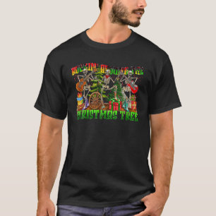 Camiseta Rockin em torno do esqueleto da árvore de Natal Pl