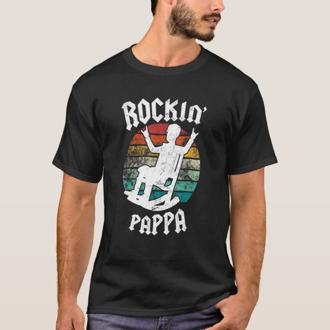 Camiseta Rockin' Pappa Rocking Cadeira Avô Vintage Concer (Frente)