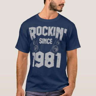 Camiseta Rockin' Since 1981 Vintage Rock Music Fan 41th Bir